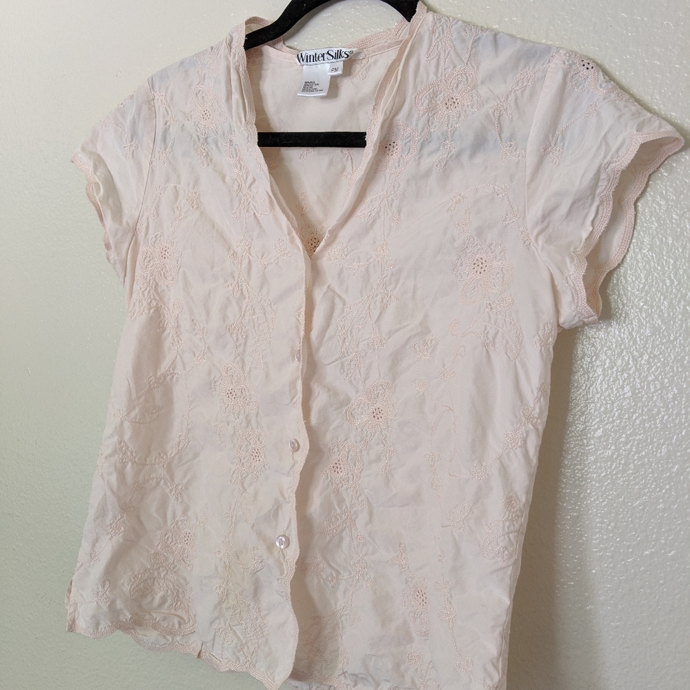 Pale apricot vintage blouse